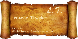 Lentner Tivadar névjegykártya